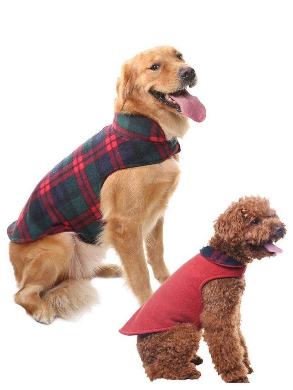 NEW Kuoser Reversible Plaid Dog Jacket Sz M
